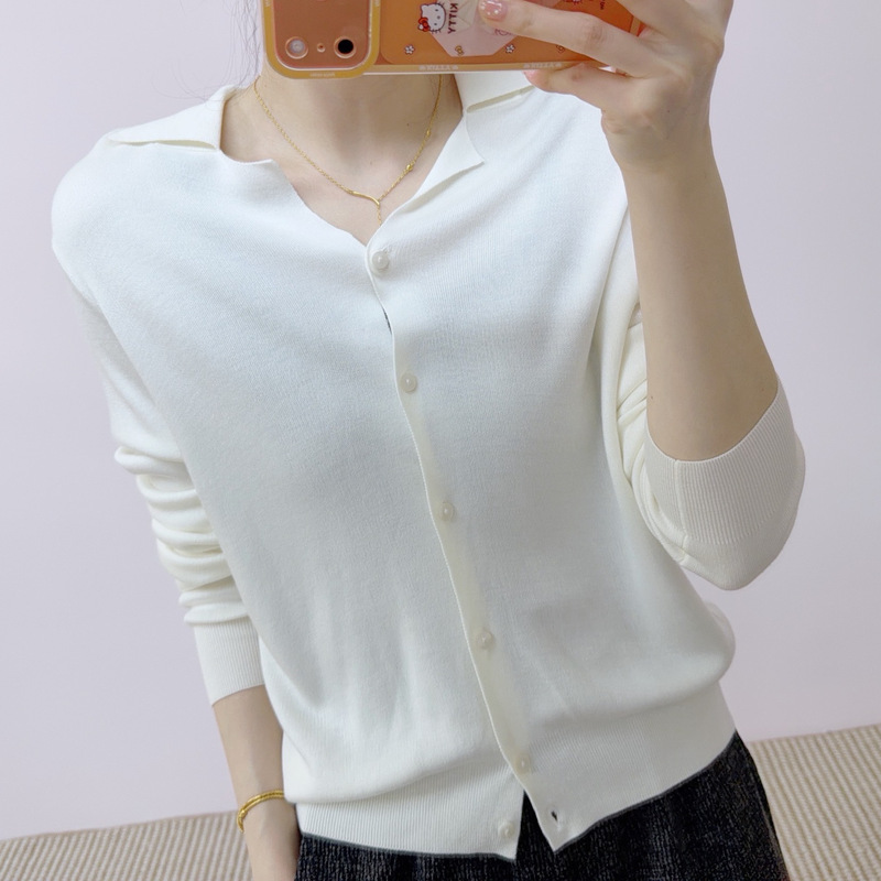 【Available for Sale at the Store】Spring and Autumn Season Fashionable and Versatile Collared Shirt-Style Sweater Top 066 【Available for Sale at the Store】Spring and Autumn Season Fashionable and Versatile Collared Shirt-Style Sweater Top 066