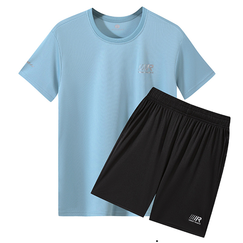 Trajes deportivos casuales de verano, trajes de fitness para hombres, ropa de secado rápido, ropa de entrenamiento de fútbol casual, pantalones cortos de mangas cortas