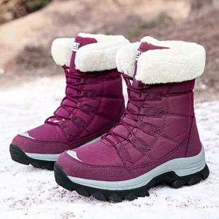 Cross-border cotton shoes Amazon wish AliExpress waterproof cold-proof boots women's outdoor velvet padded warm snow boots