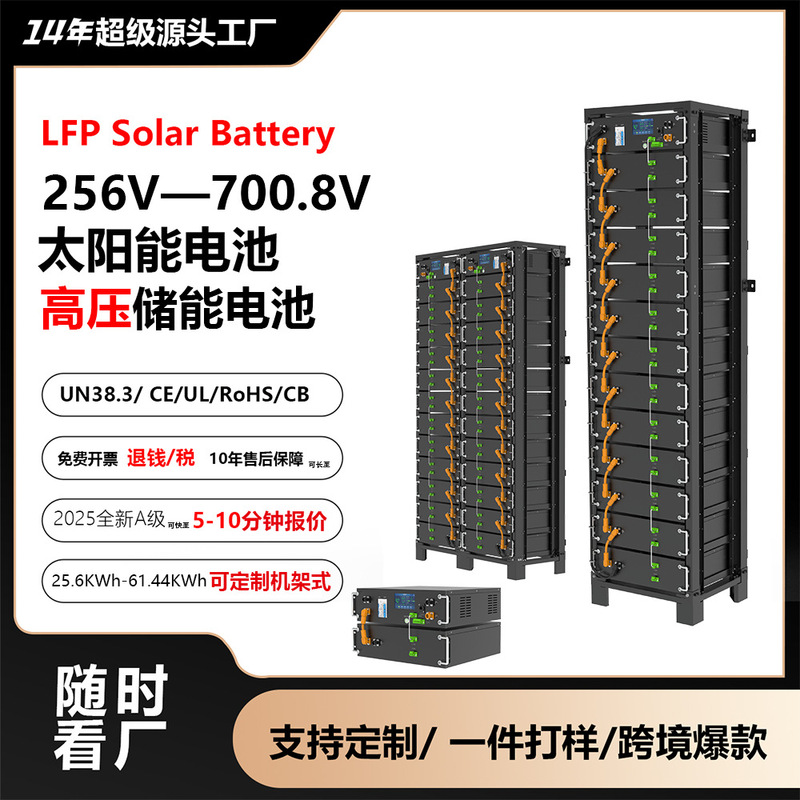 High Voltage Energy Storage Battery 256V700V100Ah Photovoltaic Energy Storage System Lithium Iron Phosphate Battery Pack Factory Customization