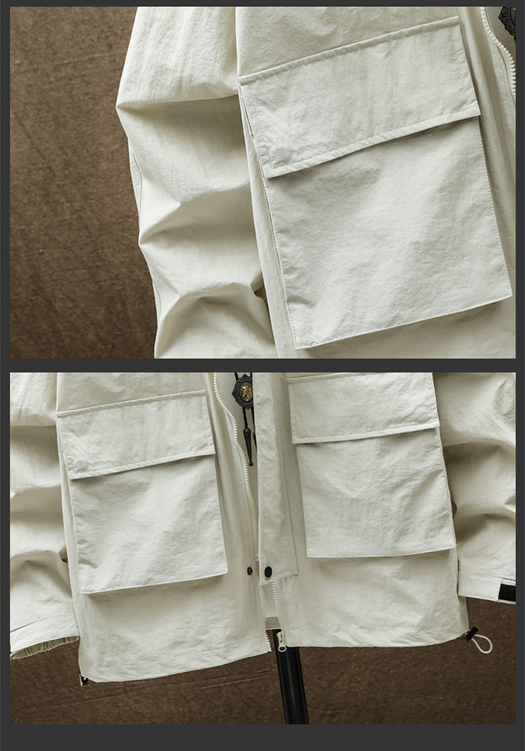 Unisex Lightweight Hooded Jacket Wool Blend Loose Fit Outdoor_voghion.com