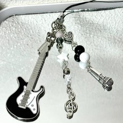大型音乐节吉他手作串珠自制简约吉他手机链可爱咕本相机包包挂件