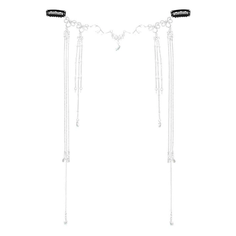 Новый свадебный головной убор Хрустальный рог капли воды Цепь волос лоб украшения супер фея волосы платье свадебное платье Hanfu аксессуары