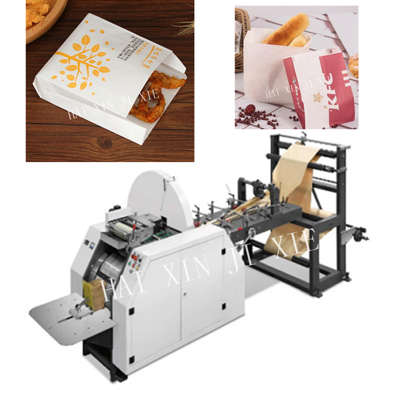 Production of Thickened Food Kraft Paper Bag Making Machine Disposable Oil-Proof Takeaway Packaging Bag Packaging Bag Making Machine