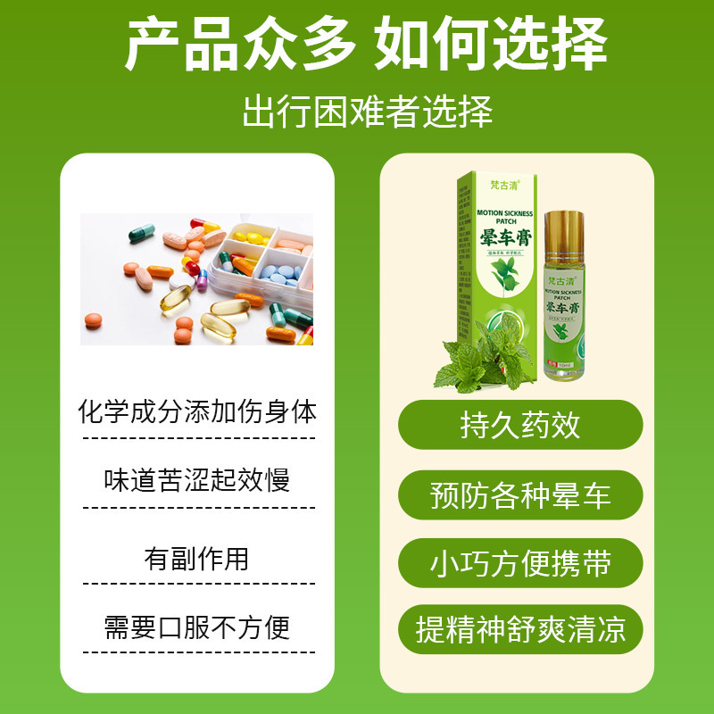 Douyin の人気の乗り物酔いクリーム 10ML ローリングボールは、乗り物酔いと船酔いを防ぎ、さわやかでミントの香りの嘔吐を防ぐクリームです。|undefined