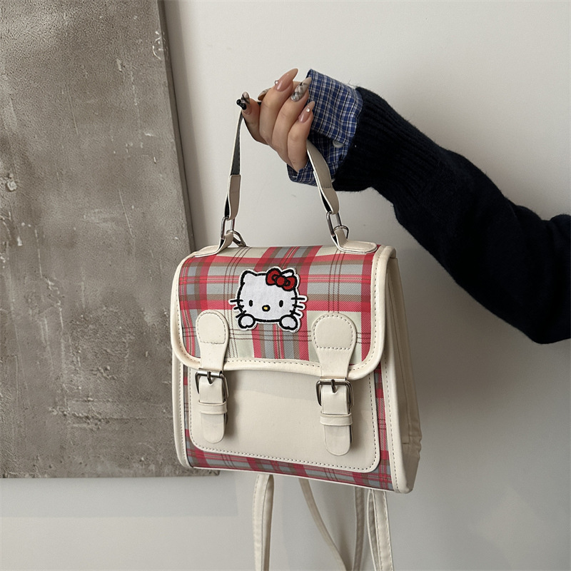 College Style Bag for Women, Casual Korean Style Backpack, Hand-Held Backpack, Cute Girl's Large Capacity Crossbody Bag, Fashionable