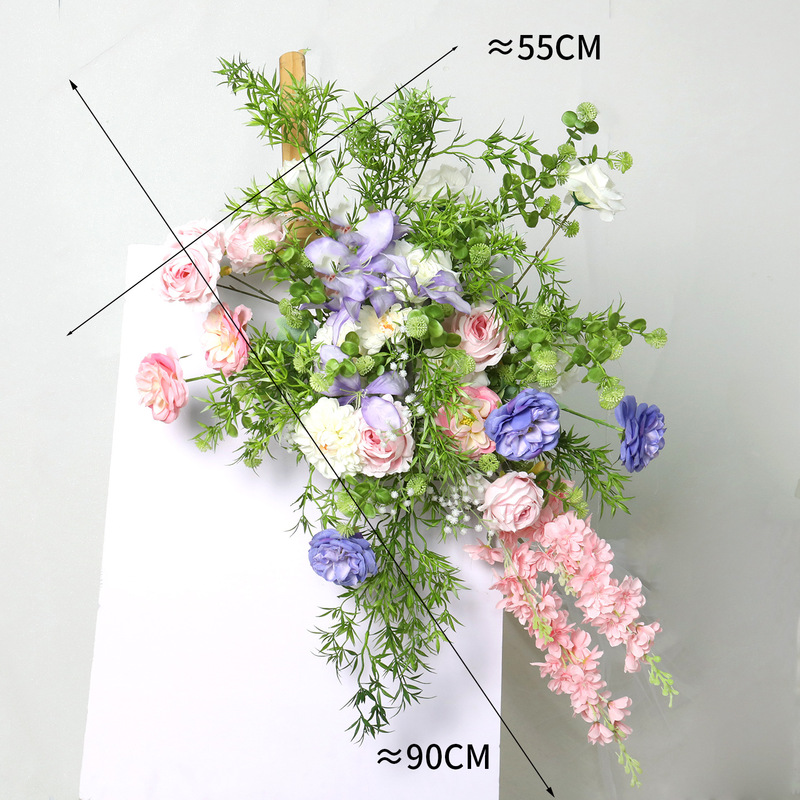 モネの庭の造花アレンジメント、床置き花飾り、完成品、結婚式の装飾、吊り下げ花、結婚式のTステージ、道路の花|undefined