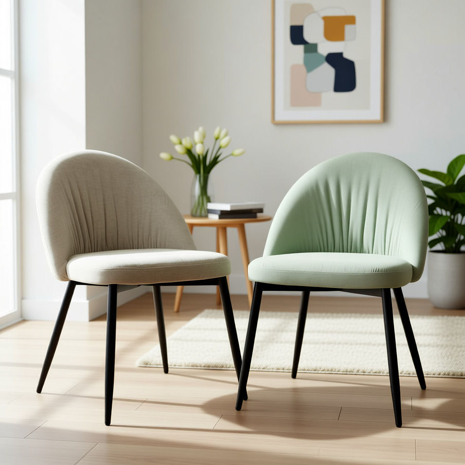 Italian-Style Dining Chair for Home Use, Light Luxury Dining Table and Chairs, Solid Wood Designer Model, Reception and Meeting Stool, Nordic Style, Comfortable for Long Sitting