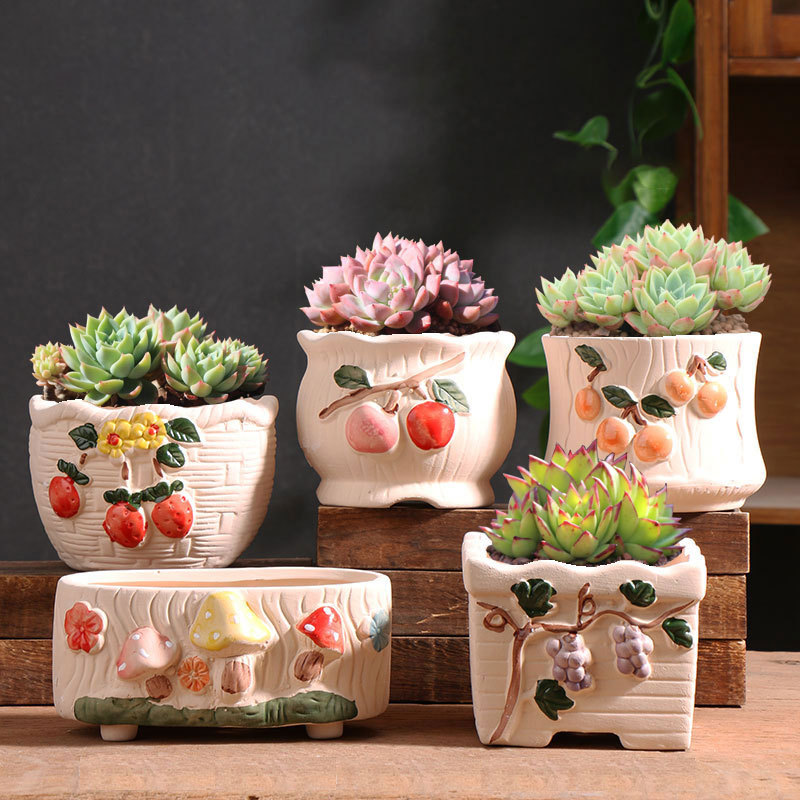 Macetas suculentas Macetas de cerámica Oferta especial Creativo Macetas especiales para plantas de carne pequeña Venta al por mayor Venta directa de fábrica Macetas de cerámica