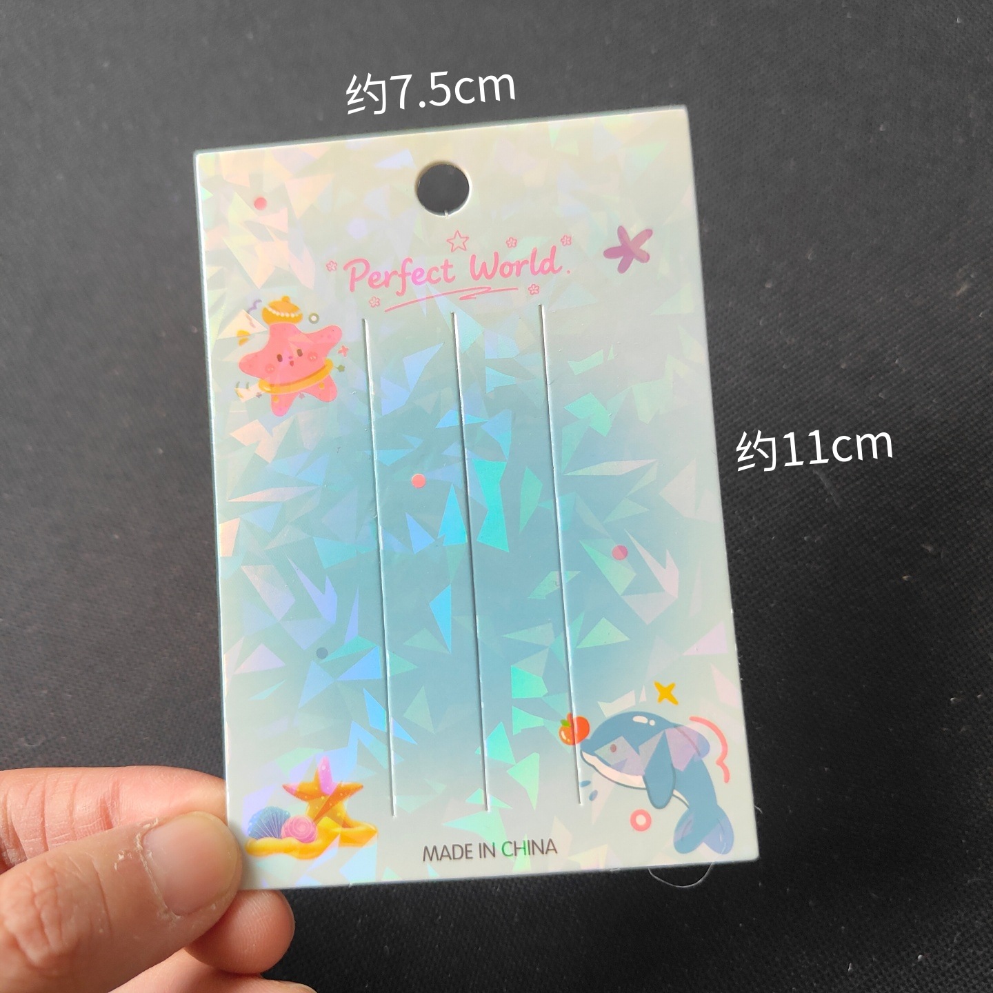 Multi-especificación azul marino tarjeta de papel clip de cabello tarjeta de embalaje flash láser diy material de joyería para el cabello
