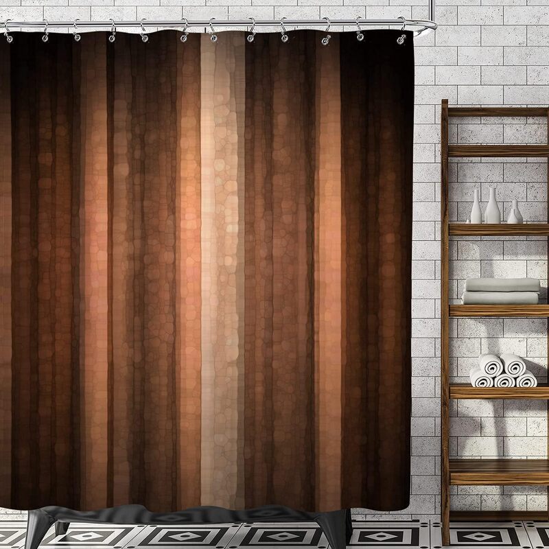 Cross-Border Dropshipping Copper-Colored Farmhouse Bathroom Shower Curtain Bathroom Decoration No-Drill Installation