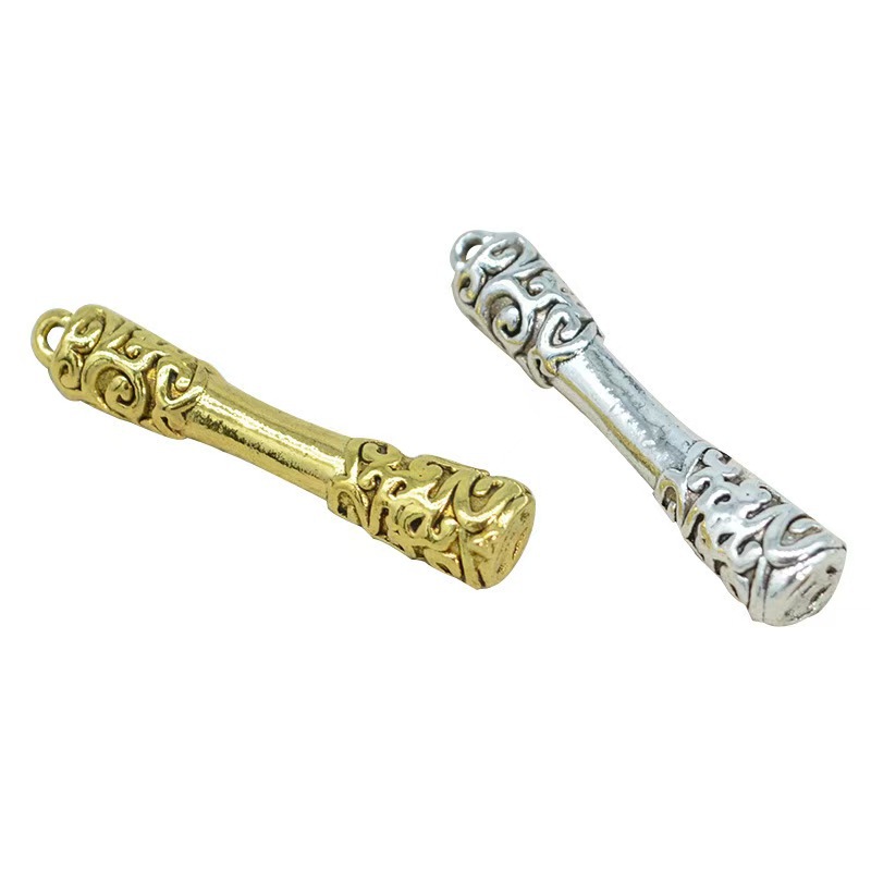 Ciondolo a cerchio dorato Wukong Ruyi del mito nero, lega placcata in argento, dio del mare, ago, accessori per gioielli fai da te_voghion.com