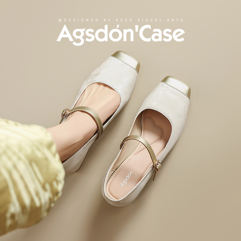 Augu Shi Dengxin zapatos chinos de tacón alto para mujeres 2026 nuevos zapatos de verano de talón grueso con falda zapatos marizhen