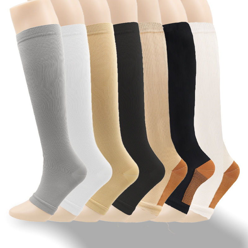 Amazon's best-selling open-toe elastic socks, long compression socks, unisex calf socks, outdoor sports pressure socks, yoga socks