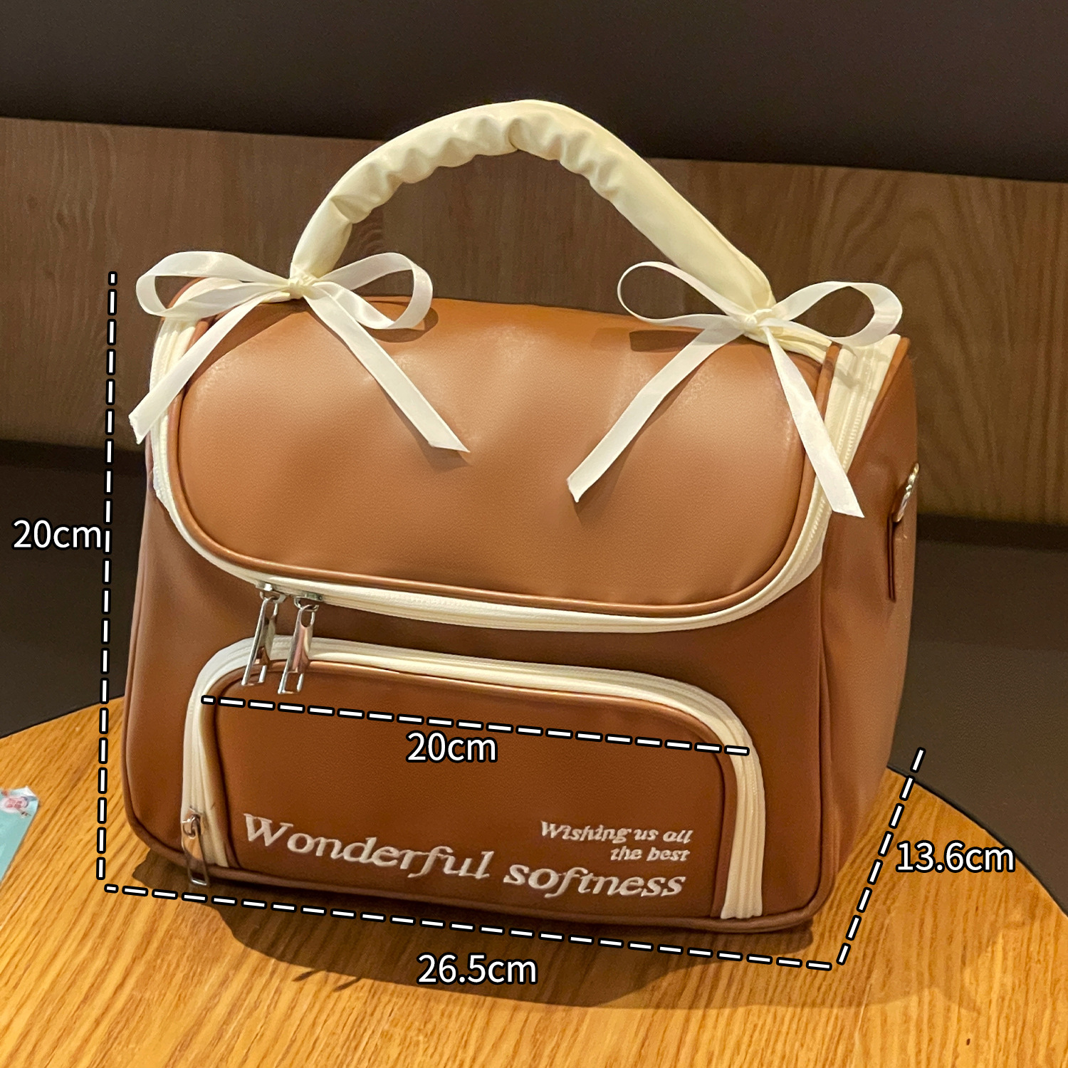Nueva bolsa de maquillaje de arco simple portátil bolsa de almacenamiento de mano bolsa de lavado impermeable de gran capacidad