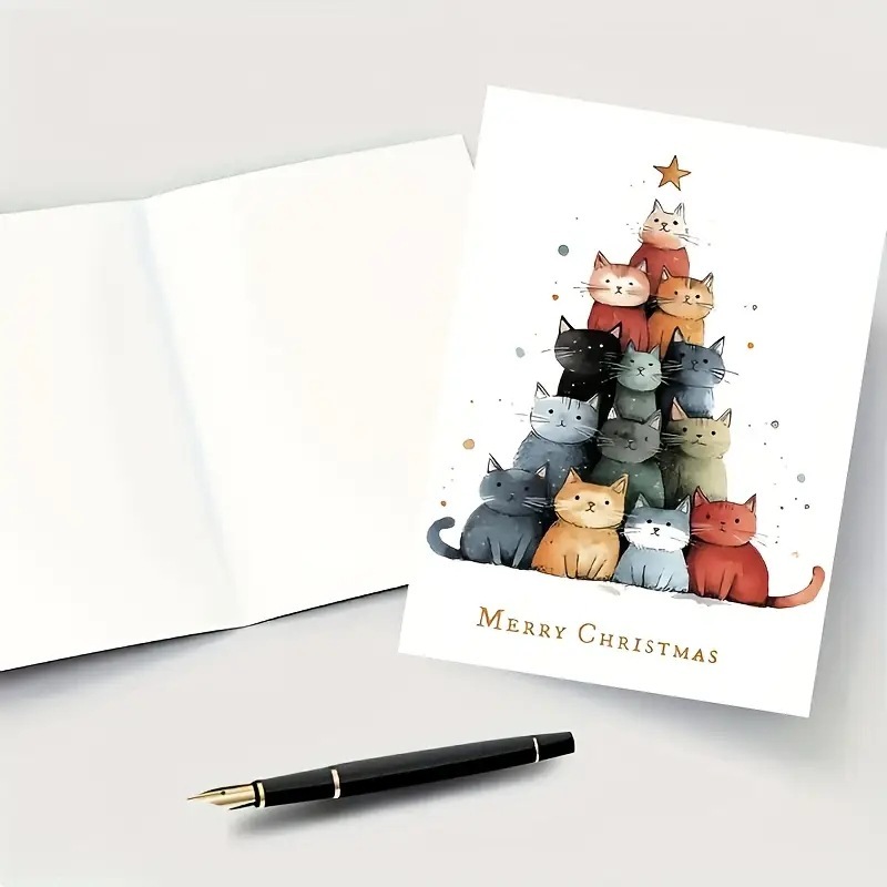 Temu Xiyin Amazon ホットクロスボーダー販売人気の面白いクリスマス記念日ポストカードグリーティングカード封筒付き|undefined