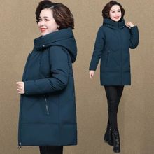 新款加厚棉服女中老年大码外穿棉衣时尚保暖妈妈装棉袄中长款外套