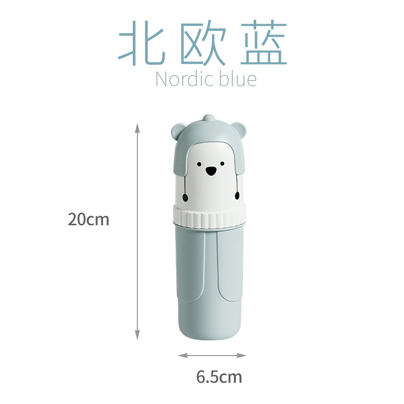 Caja de cepillo de dientes de viaje caja de cepillo de dientes portátil tubo de cepillado taza de lavado de viaje caja de almacenamiento de pasta de dientes de dibujos animados 8367