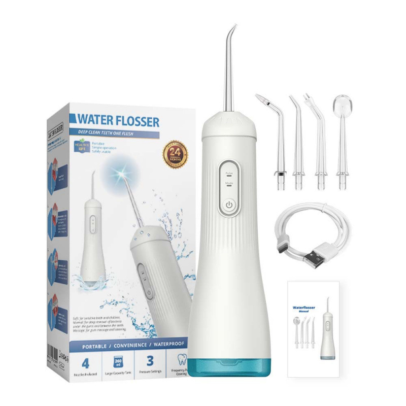Professional High-Frequency Water Flosser & Oral Irrigator – IPX7 Waterproof, 5 Nozzles, 4 Modes For Deep Teeth Cleaning_voghion.com
