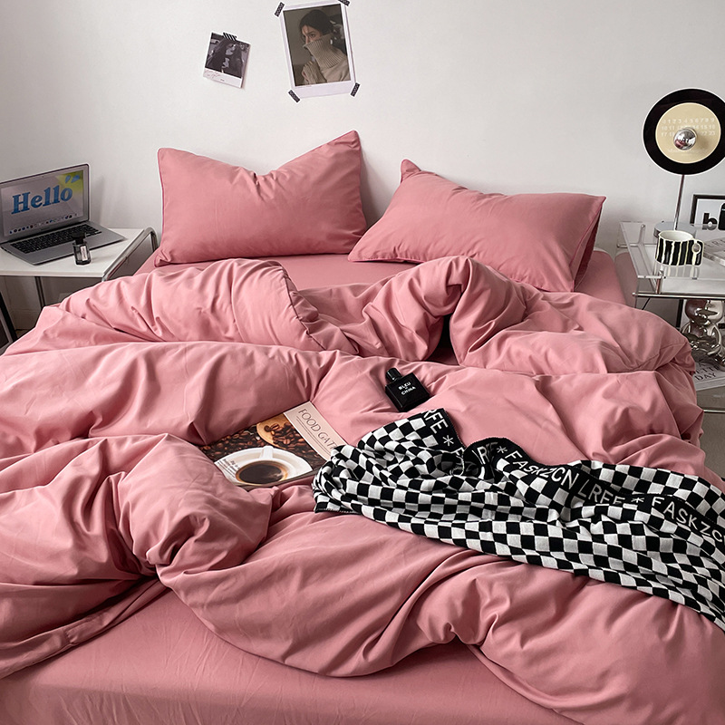 Four-piece Solid Color Thickened Light Luxury Brushed Three-piece Bedding Set For Wholesale, Student Dormitory Nantong_voghion.com