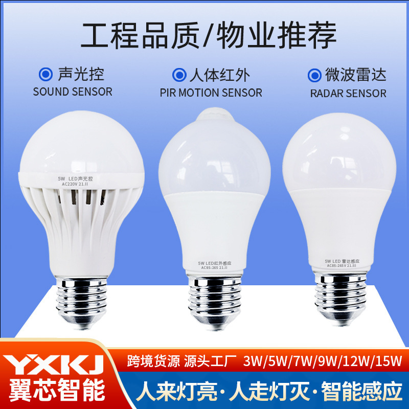 Human Body Infrared Sensor Bulb Sound and Light Control Screw Corridor Radar Motion Sensor Wide Pressure Human Body Sensor Bulb Human Body Infrared Sensor Bulb Sound and Light Control Screw Corridor Radar Motion Sensor Wide Pressure Human Body Sensor Bulb