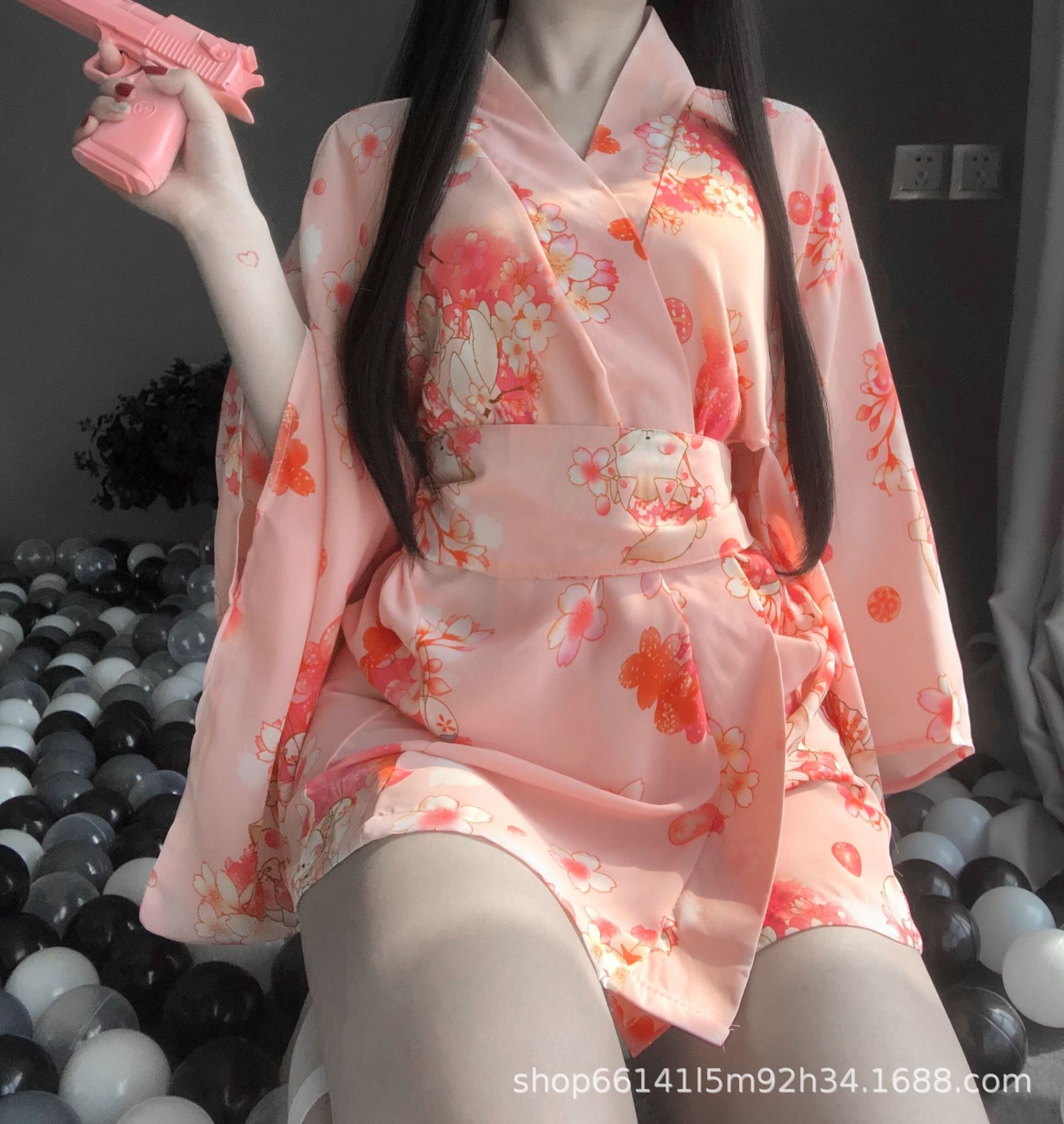 新款激情情趣内衣女 日式复古印花性感诱惑和服套装浴袍2347