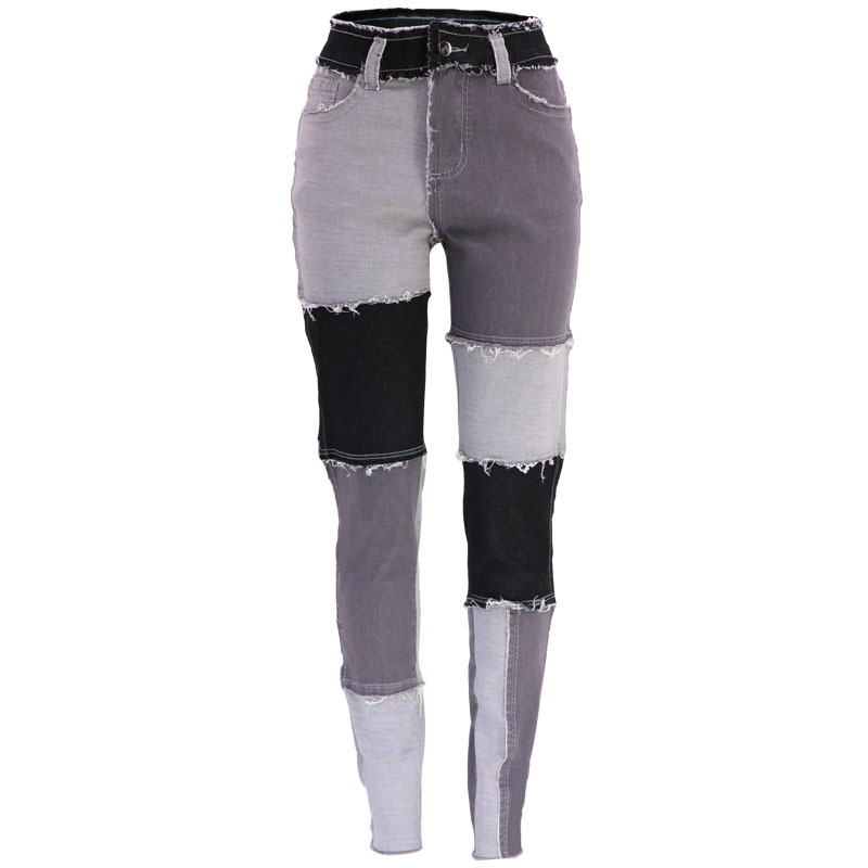 Otoño 2023 europeo y americano nuevo Amazon elástico lavado alta cintura vintage borla lápiz Delgado pantalones vaqueros de las mujeres