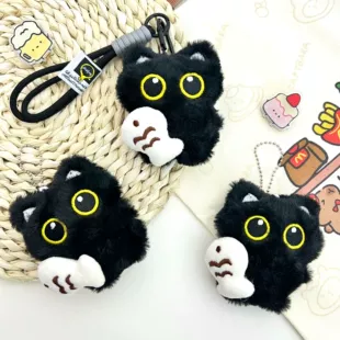 Брелок-кот с рыбкой мягкая игрушка на сумку
