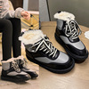 2022 winter new pattern shoes cowhide Snow boots Short tube waterproof non-slip Bootie Plush thickening outdoors Cotton-padded shoes