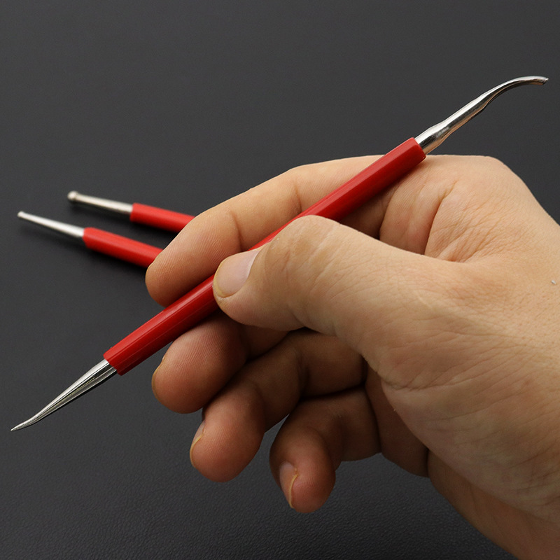 Herramienta de tallado de cuero, prensa, herramienta de cuero de bricolaje, bolígrafo de sangría, juego de 3 piezas, cuero curtido vegetal, bolígrafo de dibujo cosido a mano, bolígrafo de trazado