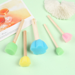 廠家直銷 兒童繪畫多款海綿印章畫畫木杆印章海綿刷兒童繪畫用品