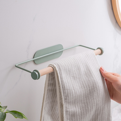 Hole-free wiping cloth rack kitchen dishwashing cloth lazy cloth roll paper holder wall-mounted towel storage film wrap organizer