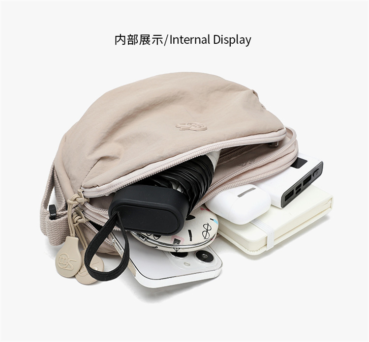 Foreign Trade Casual Solid Color Mini Crossbody Bag Women's New Style Outdoor Travel Small Shoulder Bag Phone Pouch Ultralight Waterproof Fabric Bag