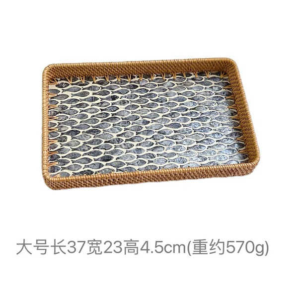 Vietnamese rattan shell tray fruit plate grows square tray household…