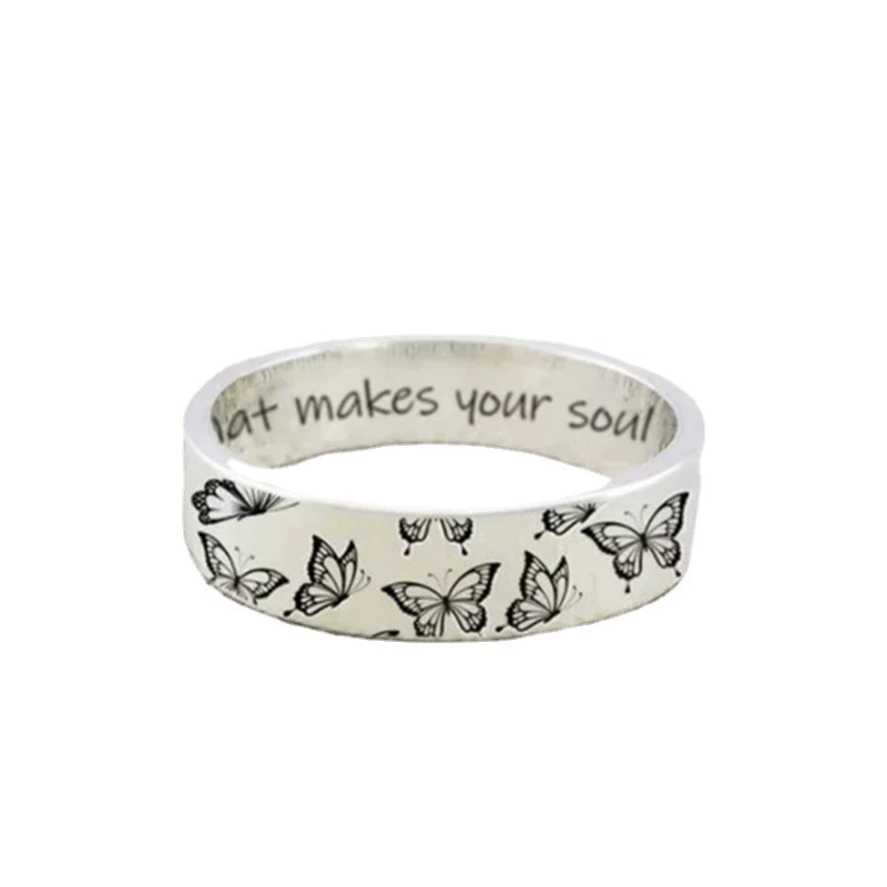 Кросс-бордер горячая продажа новый Do What Makes your soul shine ретро резьба бабочка кольцо