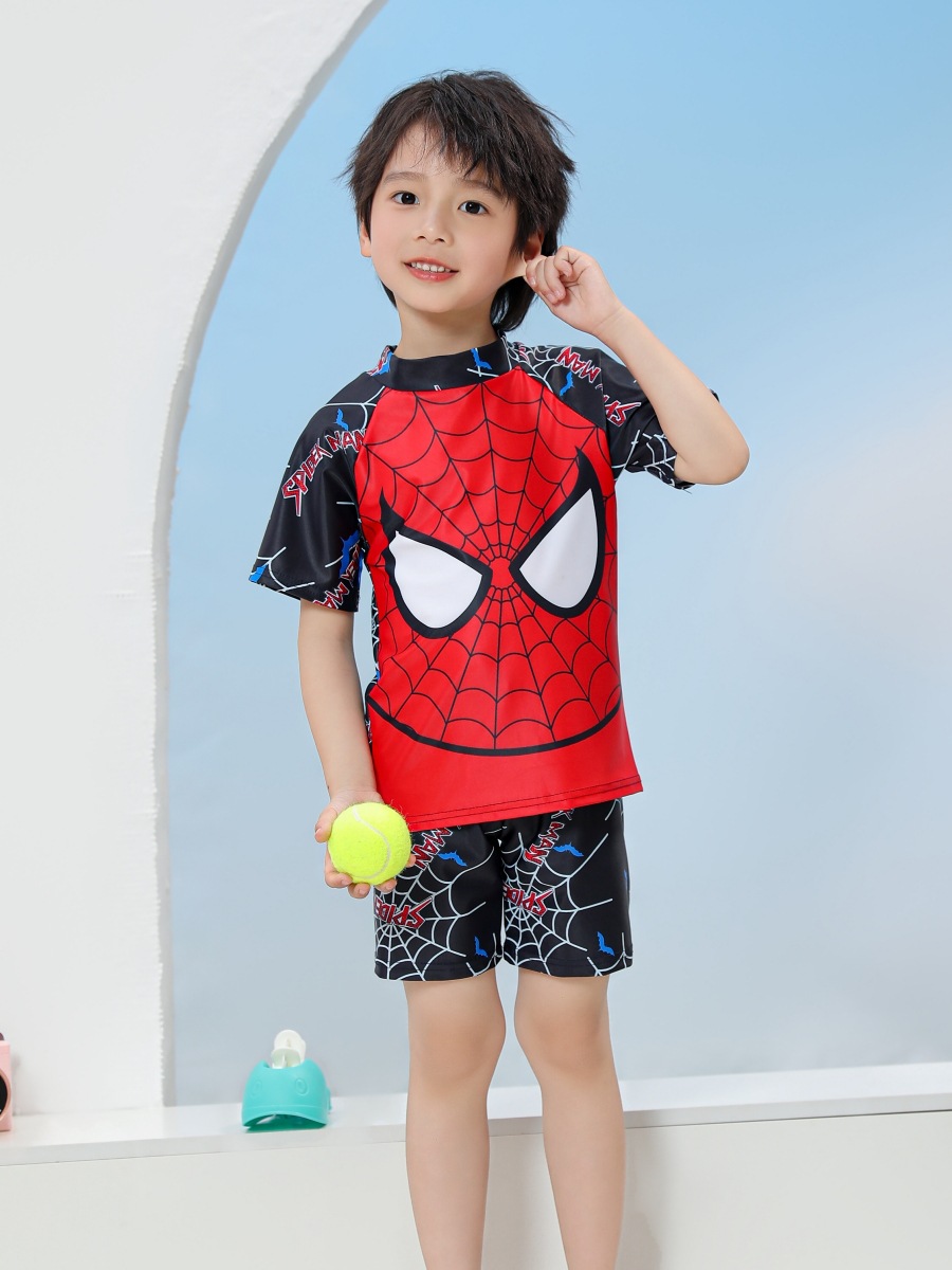 Traje de baño dividido para niños Traje de natación de secado rápido con protector solar de manga corta para niños Traje de buceo para bebés Traje de surf al por mayor UPF