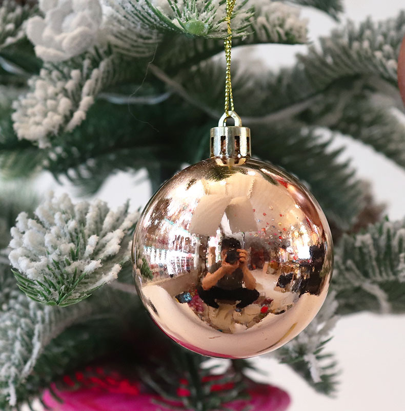 Ball Pattern Retro Style Plating Craft Christmas Retro Ball Plastic Party Hanging Ornaments