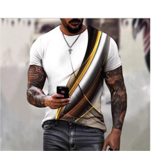 品牌三维火焰彩色Aurora 3D打印Lycra聚酯短袖男士T恤超大型夏季