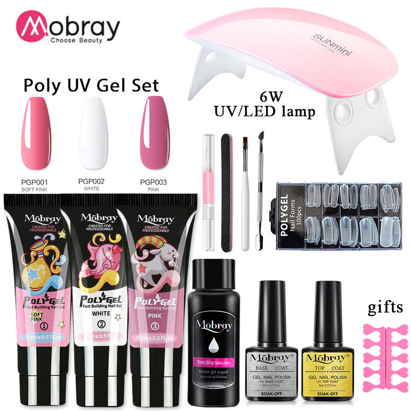 Kit de herramientas para uñas con lámpara de gel de extensión de cristal para decoración de uñas transfronteriza, con gel de extensión sin papel de secado rápido