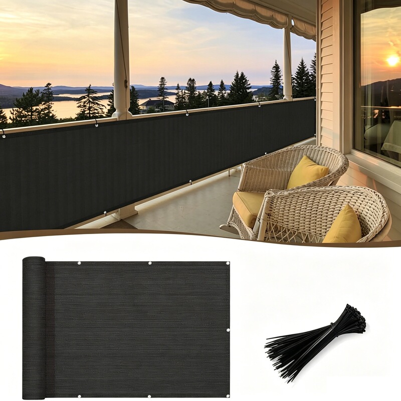 Amazon's New Sunshade Privacy Net with Edge Perforation, Encrypted and Thickened, for Balcony and Courtyard Shading, Protective Fence Screen