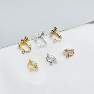 diy handmade accessories without ear hole ear clip ear hook earrings pure copper triangle ear clip spiral ear clip accessories