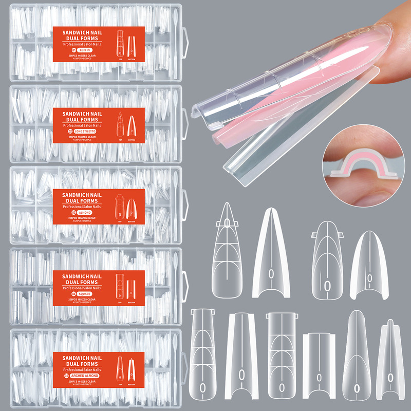 Best-selling sandwich nail mold can quickly extend nails, reusable crystal phototherapy no-build mold Best-selling sandwich nail mold can quickly extend nails, reusable crystal phototherapy no-build mold