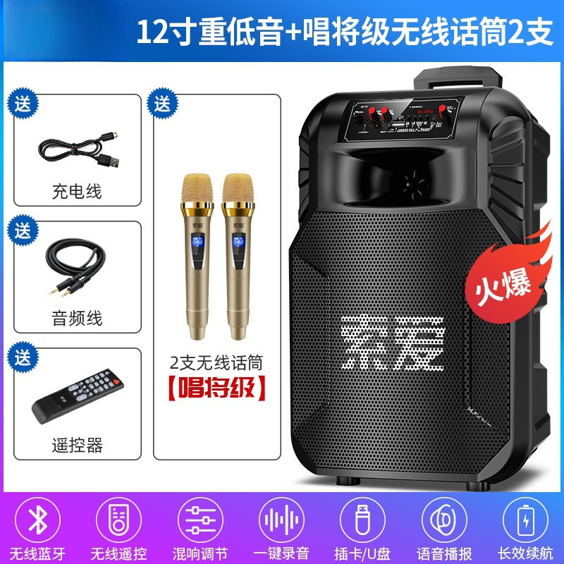 厳選-ソアエアオーディオF21スクエアダンス用モバイルローラー付きポータブルBluetoothスピーカー、高出力、家庭用カラオケ|undefined