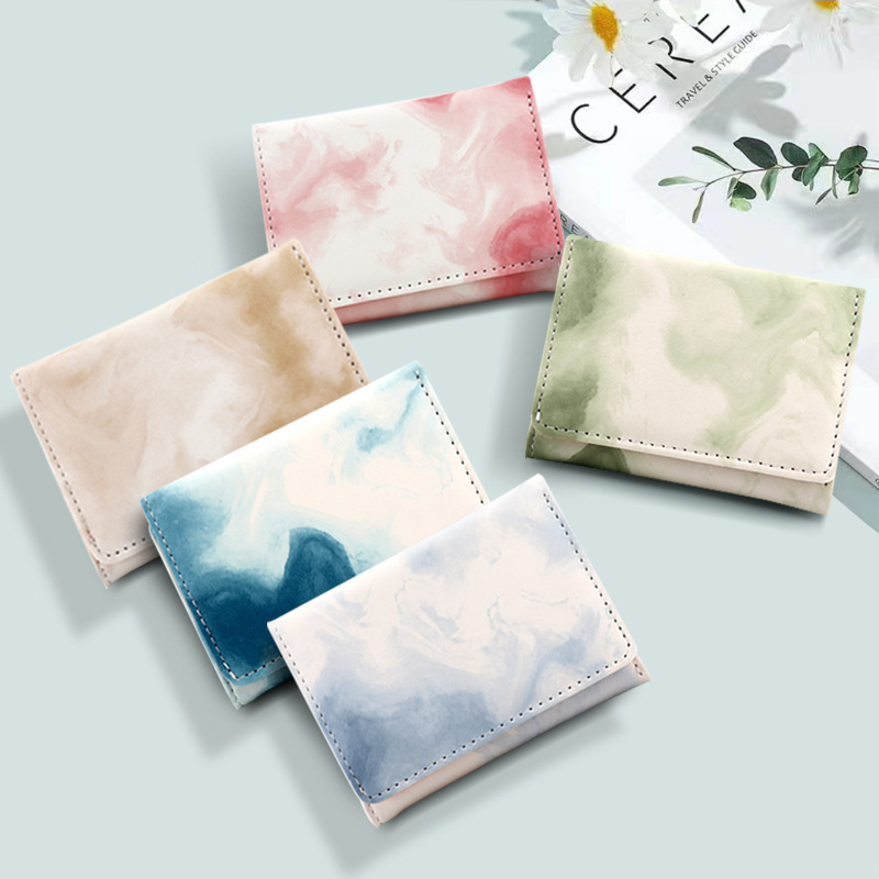 Cartera plegable para mujer, tarjetero con diseño de nicho, monedero para estudiantes, cartera corta de tres pliegues, cartera simple de PU para almacenamiento.