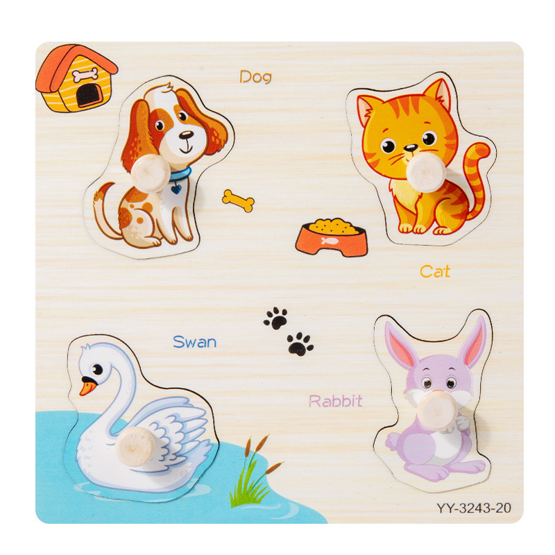 Bebé rompecabezas juego panel Montessori educación temprana mano tablero rompecabezas animal tráfico construcción bloques Niño 1-2 años viejo juguete