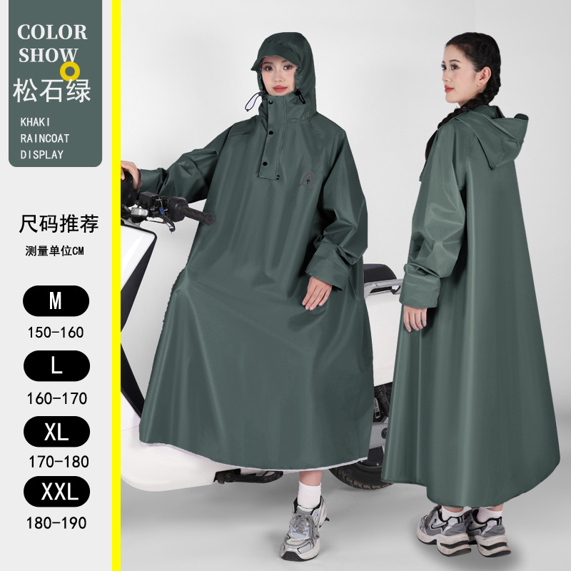 Impermeables con mangas largas, tormenta de cuerpo completo, coche eléctrico, hombres y mujeres engrosados, batería para adultos, coche eléctrico, poncho especial para montar