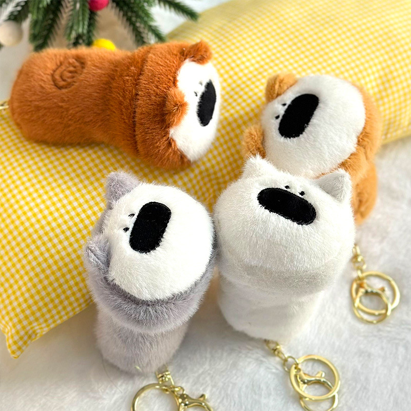 Linterna perro nariz grande cachorro felpa linterna llavero muñeca creativa linterna de felpa luminosa