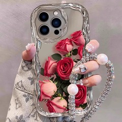 赤いバラはめい15ultra携帯電話ケースシミ4赤米note14pro華麗な13RK80クリームを適用している