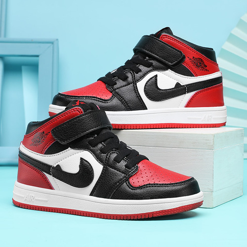 AJ children's men's shoes high-top Air Force 1 basketball shoes anti-skid shoes medium and large children's shoes female students versatile sports shoes