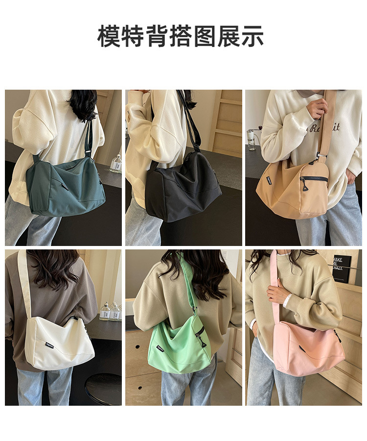2025 summer new style simple and versatile university student solid color comfortable sports backpack shoulder bag men's lightweight crossbody bag women's
